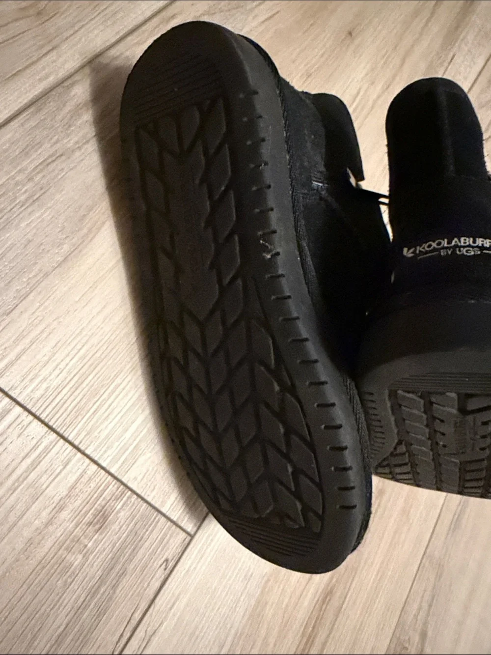 UGG Kids Black Short Suede Boots with Plush Lining